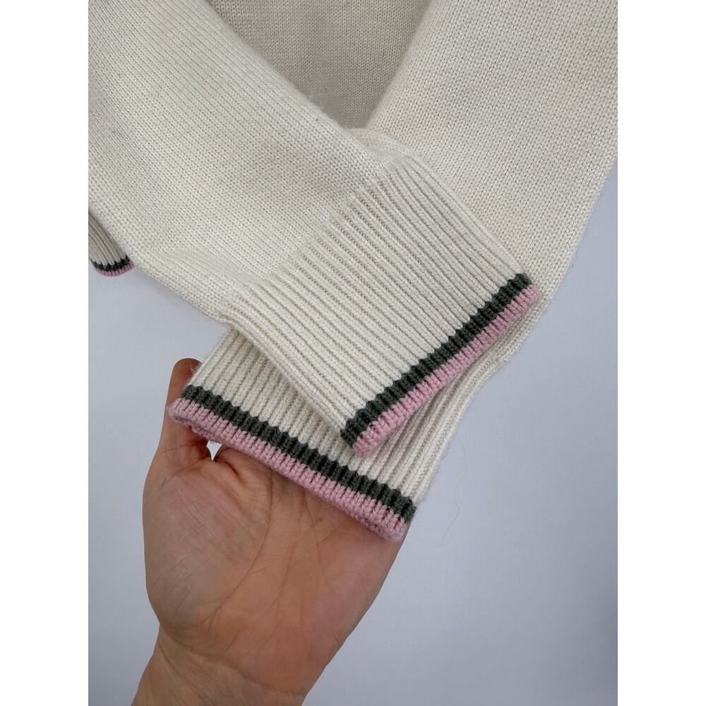 Ralph Lauren RLX Womens Wool Blend V-Neck Sweater Size XL White Cricket Preppy - Picture 6 of 11
